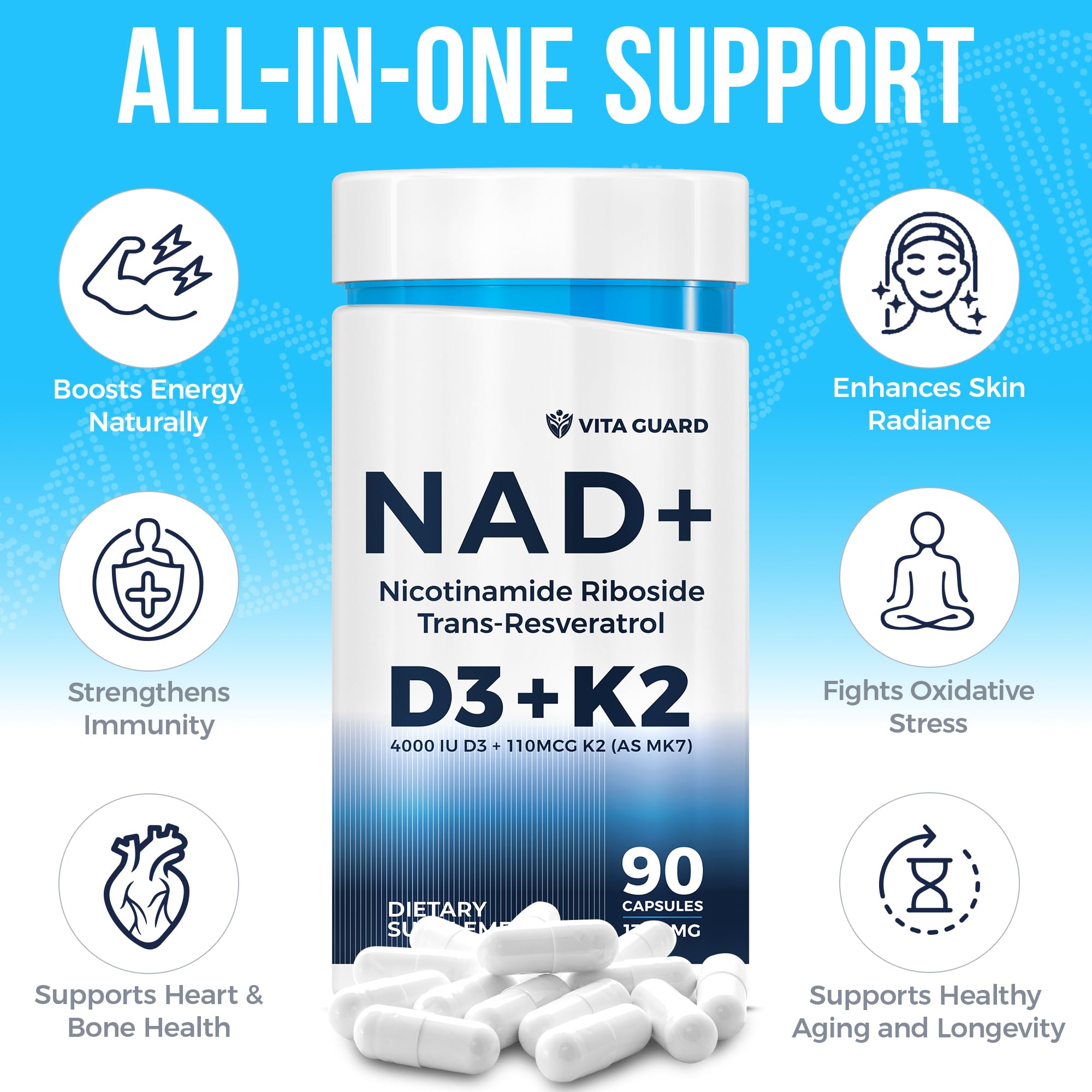 Vegan-friendly Non-GMO 60 capsules bottle