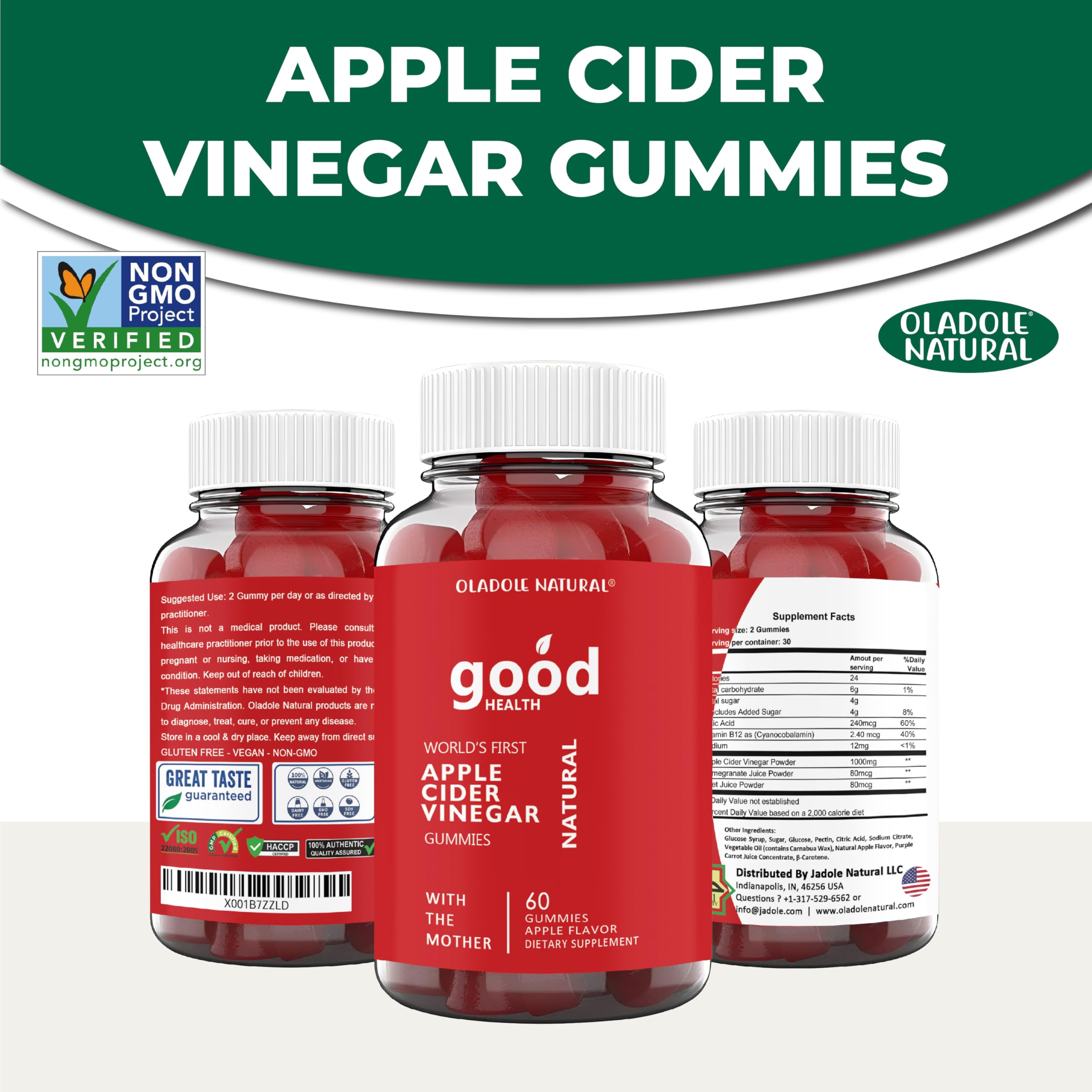 Vegan ACV gummies enriched with B12 and B9
