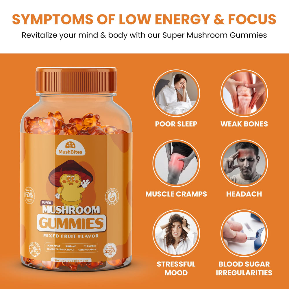 Vegan allergen-friendly mushroom gummies packaging