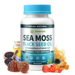 Vegan Ashwagandha Sea Moss Gummies bottle - 60 count
