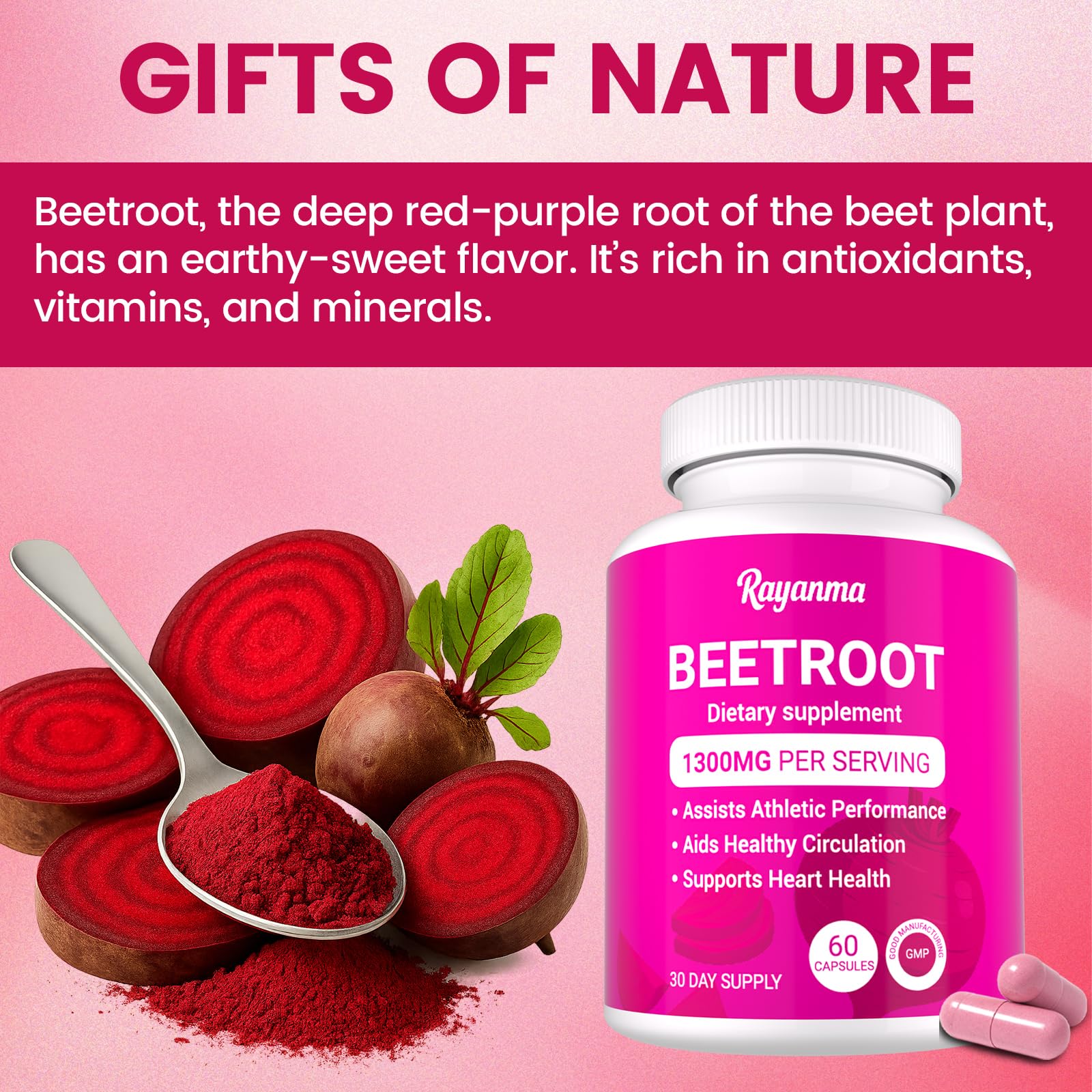 Vegan beetroot capsules packaging
