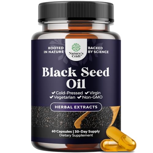 Vegan black seed oil capsules bottle