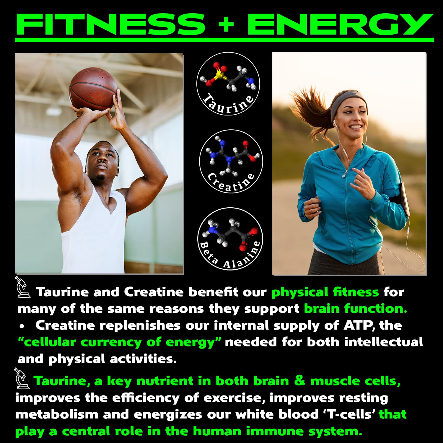 Athlete performing a workout with brain-boost icon overlay