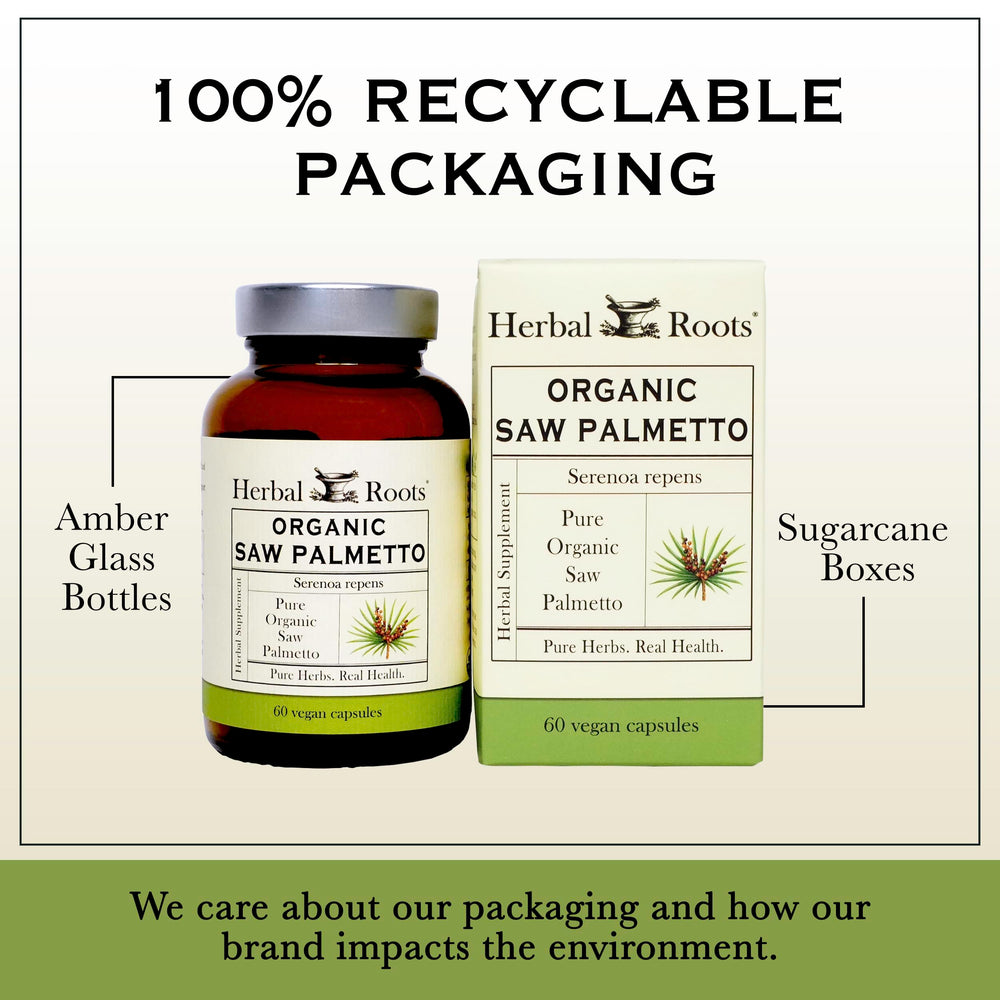 Pure vegan saw palmetto capsules close-up