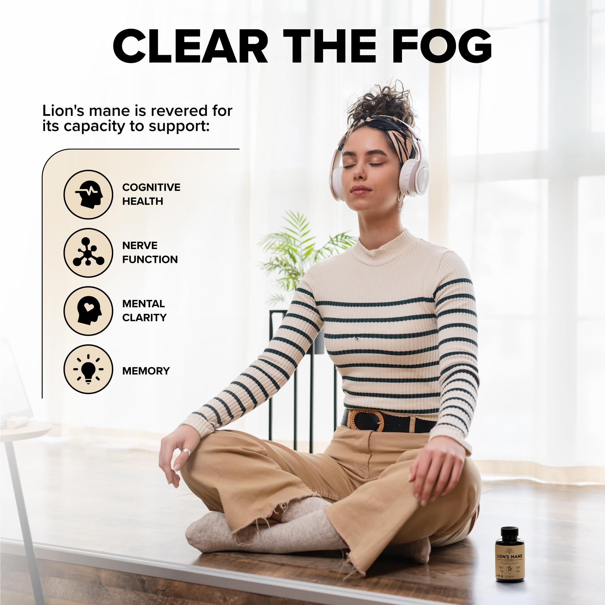 Vegan capsules labeled 1200 mg in a bottle