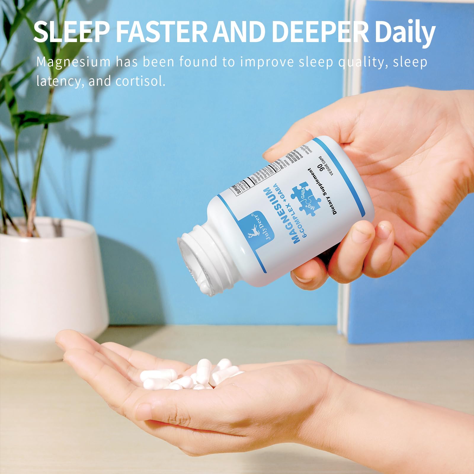 Vegan capsules in Sixfold Magnesium Complex bottle (90-count)