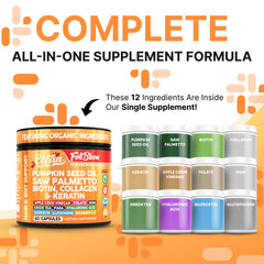 Vegan capsules containing biotin, zinc and other vitamins