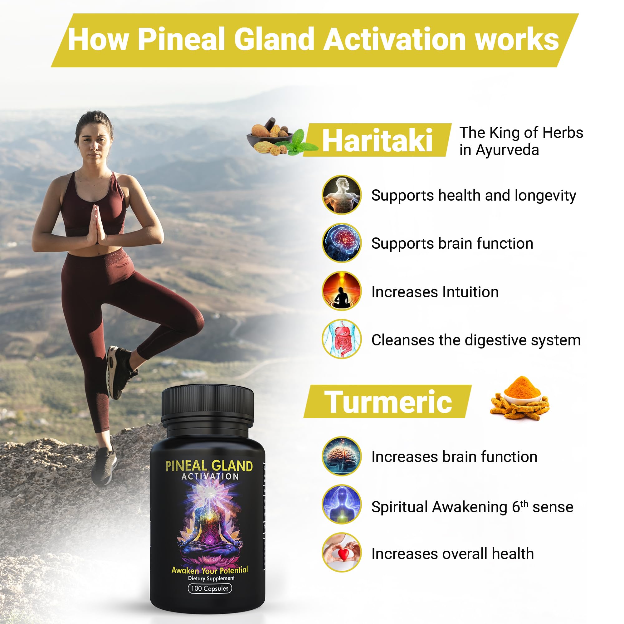 Vegan capsules of Pineal Gland Activation Supplement