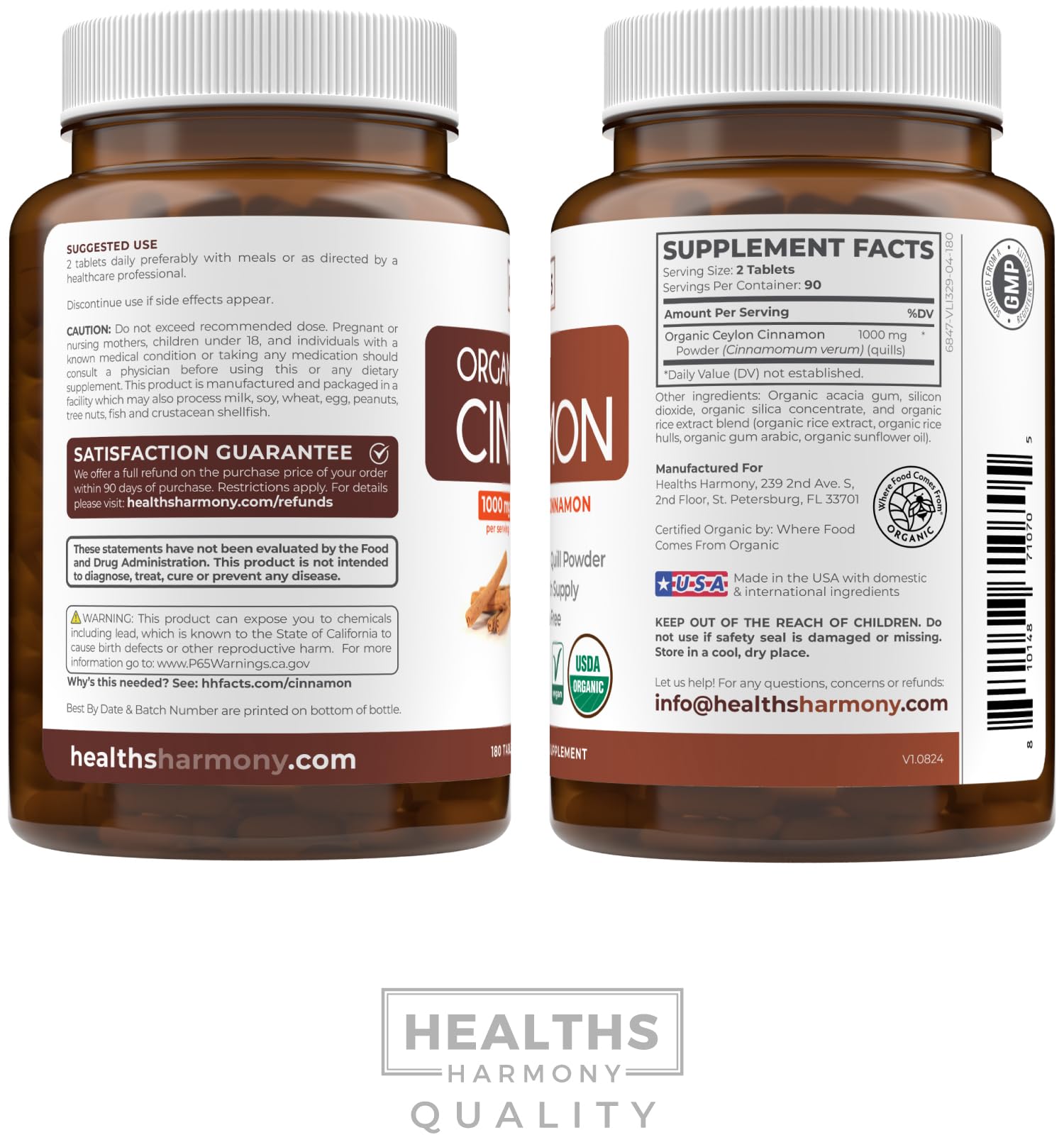 Vegan friendly Ceylon Cinnamon Pills on white background