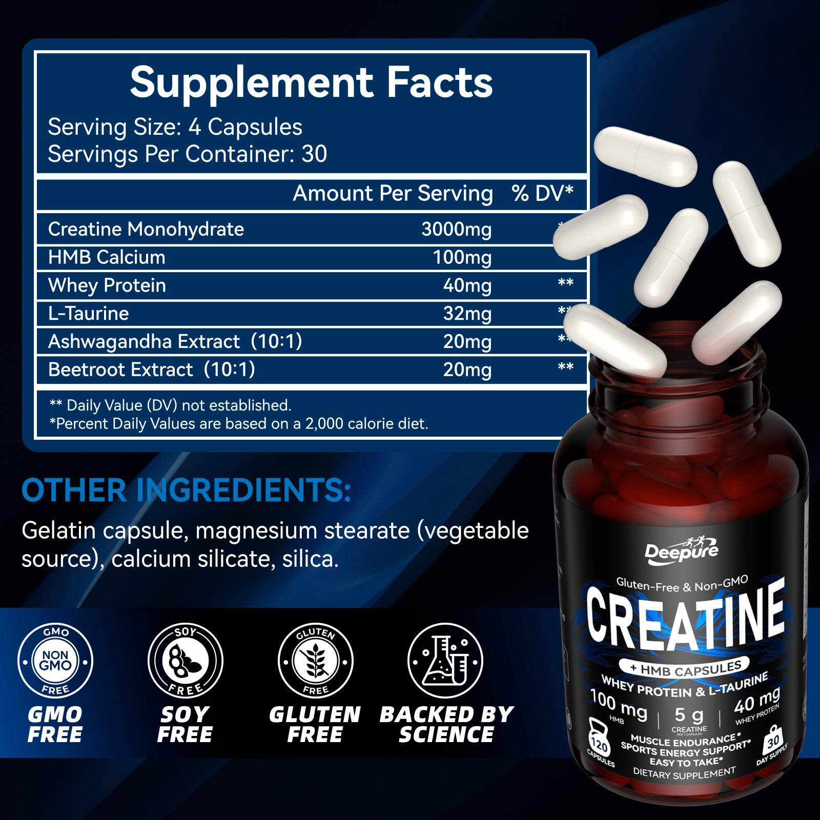 Vegan and clean creatine monohydrate formula