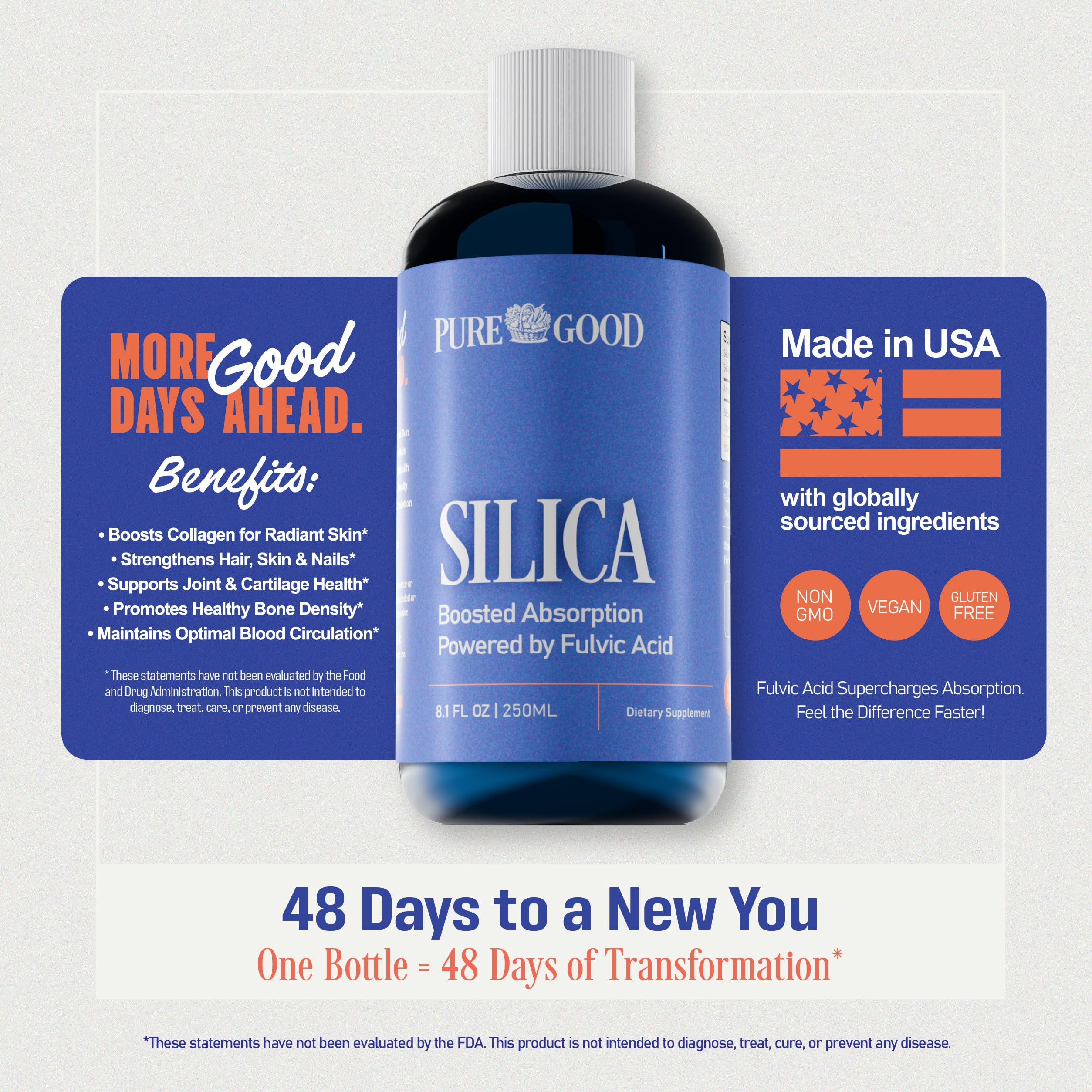 Vegan collagen booster silica supplement