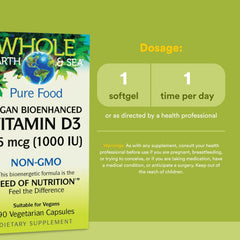 Vegan D3 sourced from non-GMO lichen.