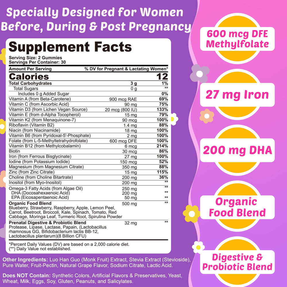 Vegan algae DHA Omega-3 for prenatal development