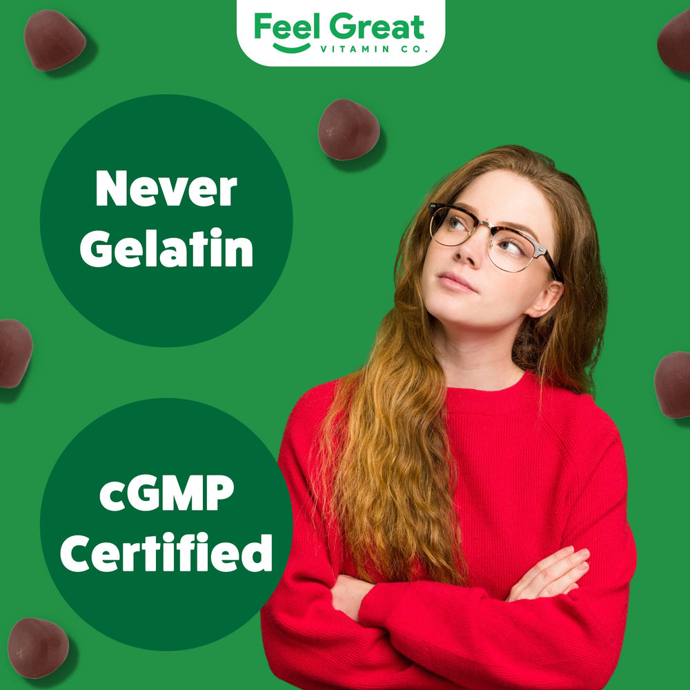 Vegan formula label for teen gummies