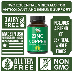 Vegan formulation zinc and copper supplement