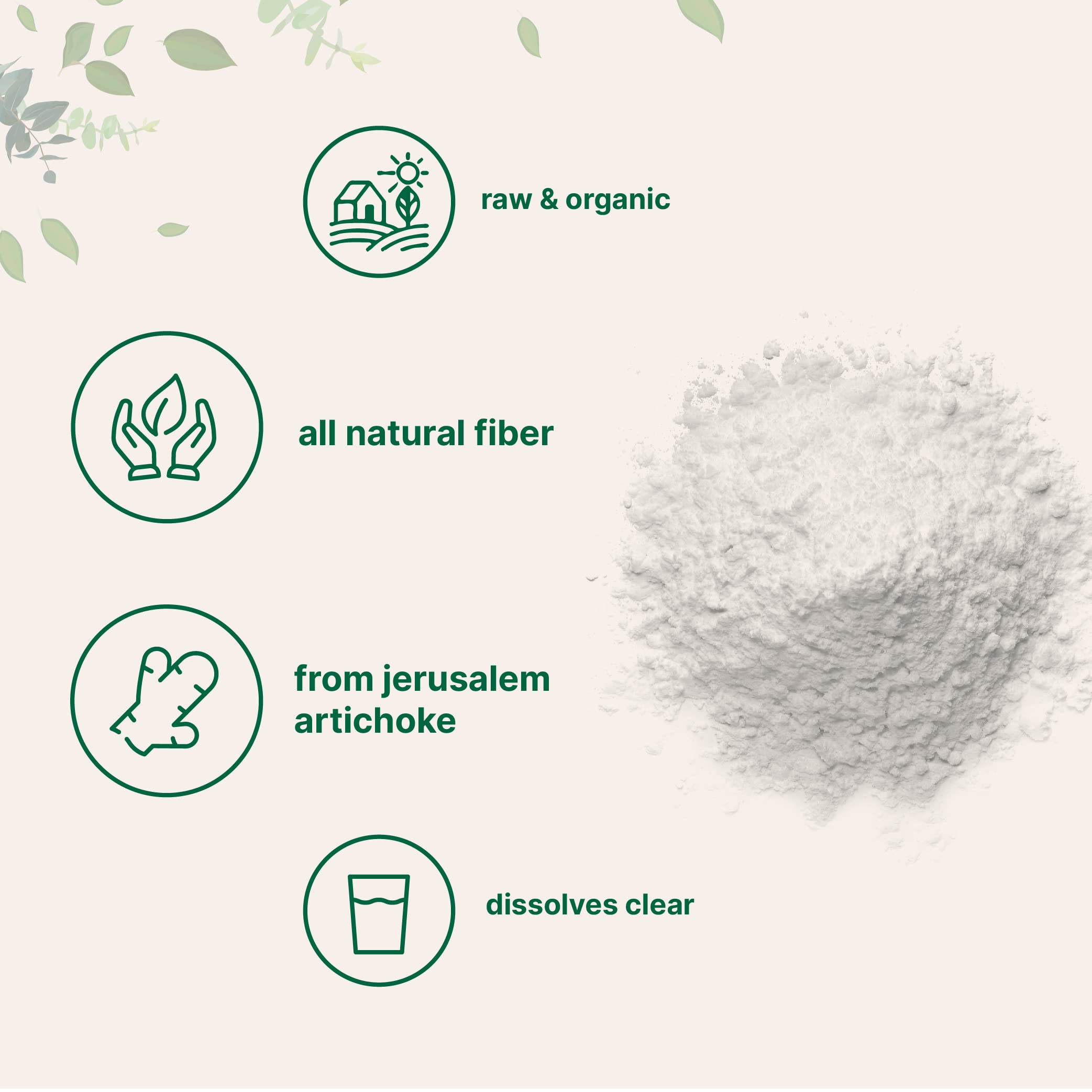 Vegan-friendly inulin fiber powder