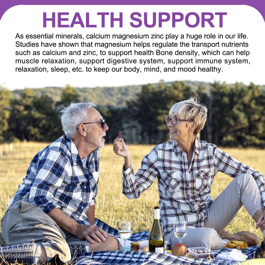 Vegan, gelatin-free calcium magnesium zinc gummies