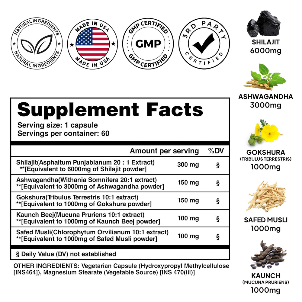 Product label indicating vegan and gluten-free capsules