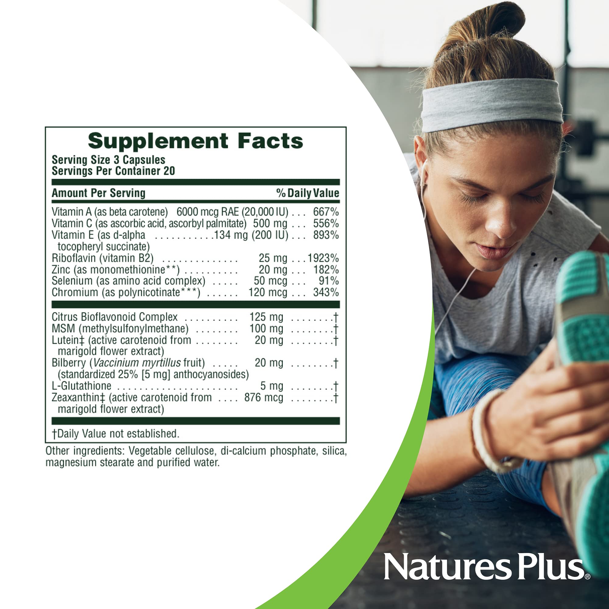 Vegan, gluten-free eye supplement