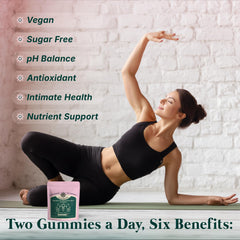 Vegan gluten-free feminine balance gummies packaging
