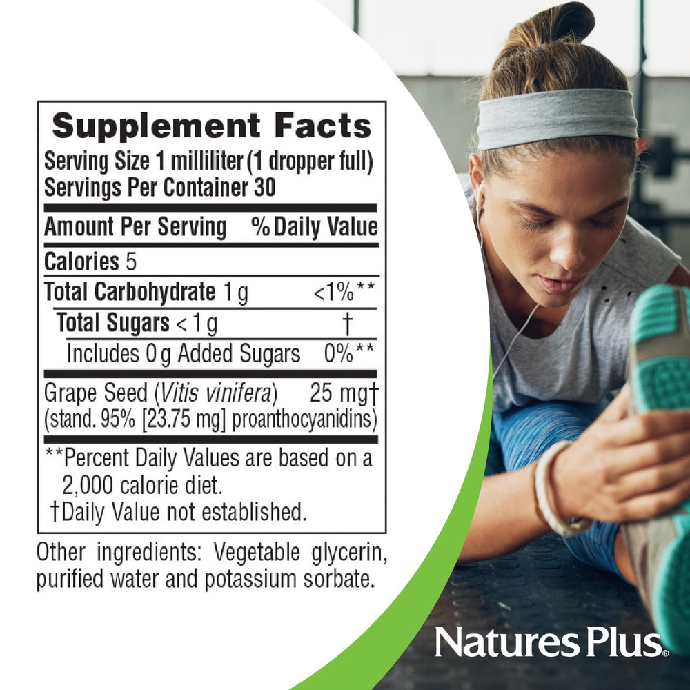 Vegan gluten-free grape seed drops by Natures Plus