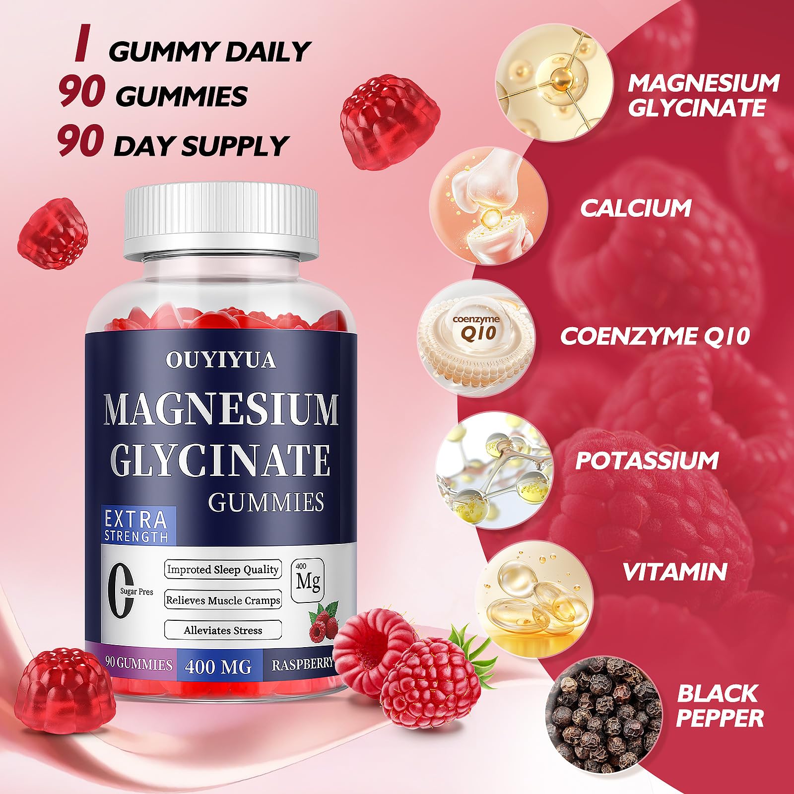 Vegan and gluten-free magnesium glycinate gummies