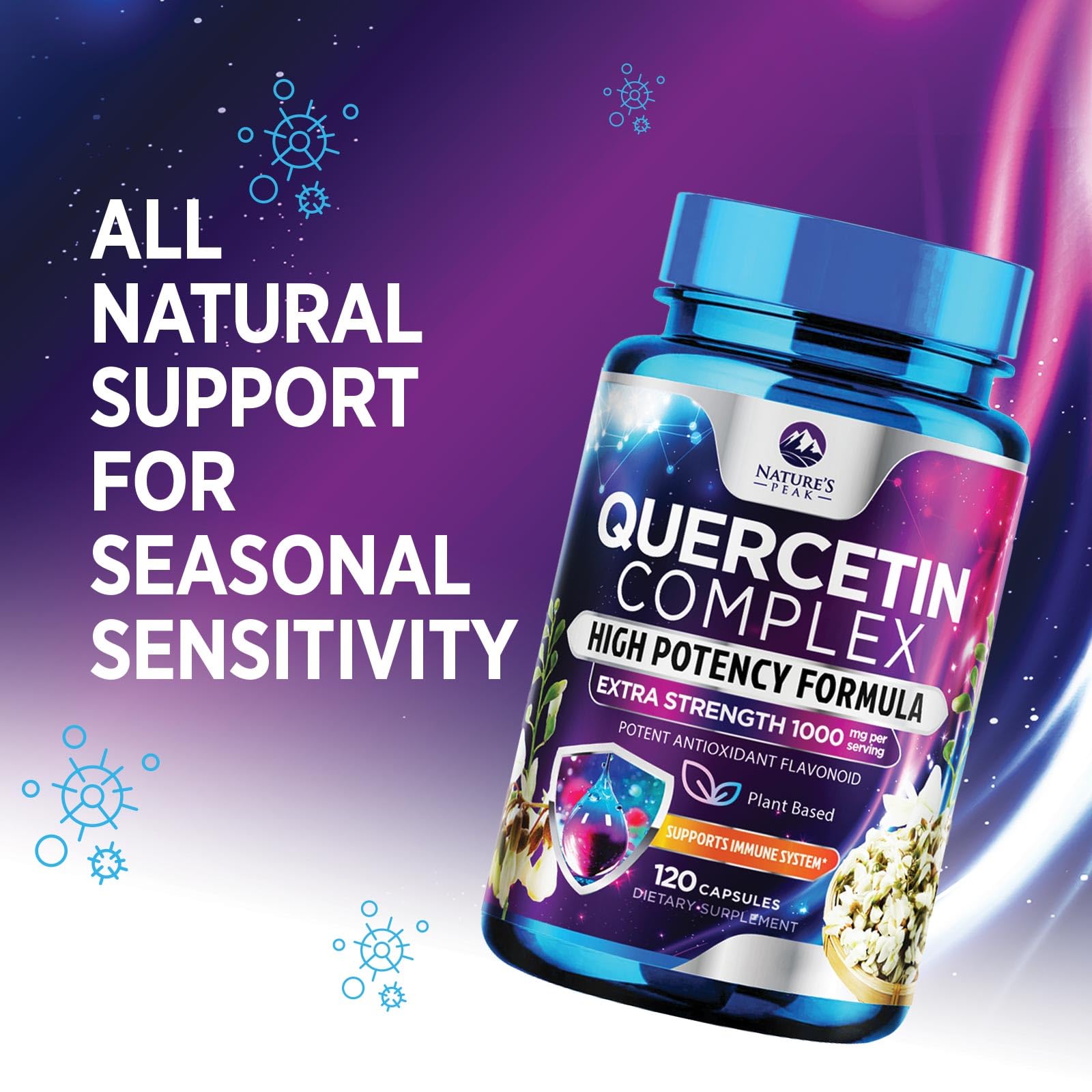 Vegan gluten-free non-GMO quercetin 1000mg