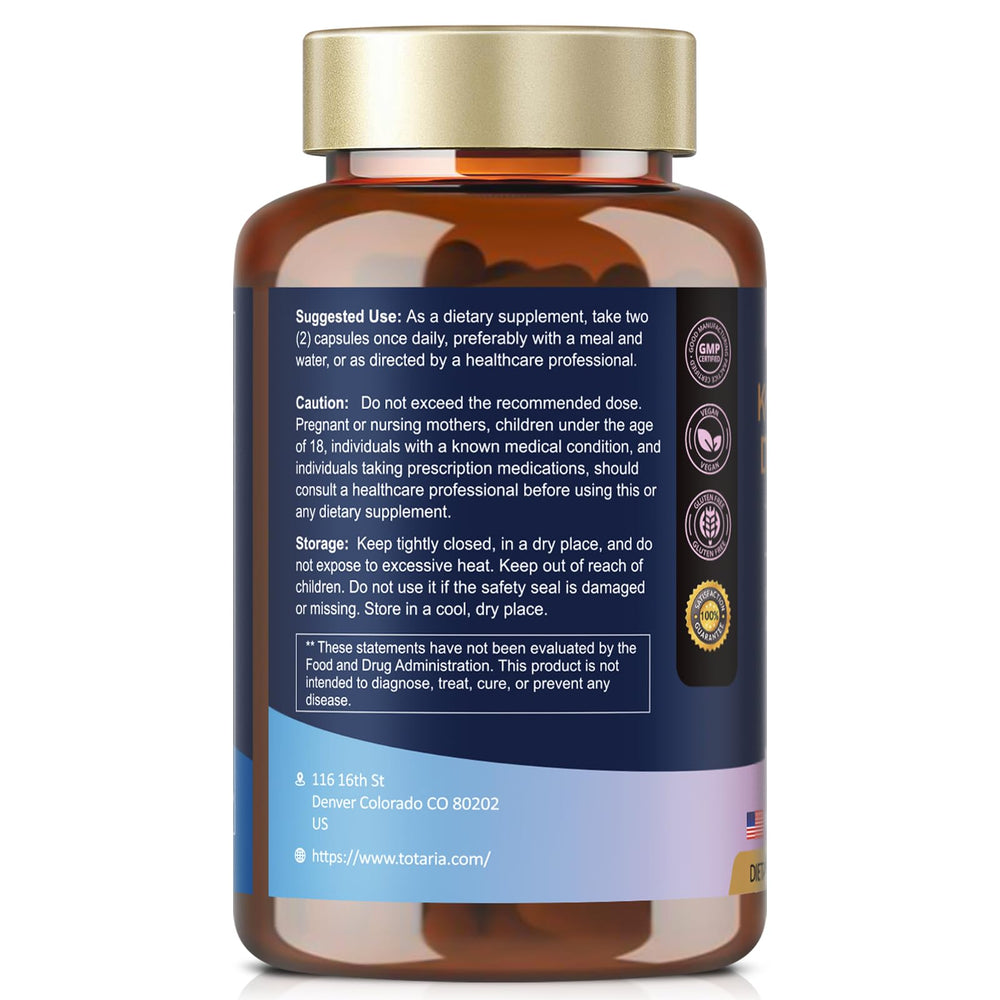 Vegan, gluten-free supplement packaging and labeling