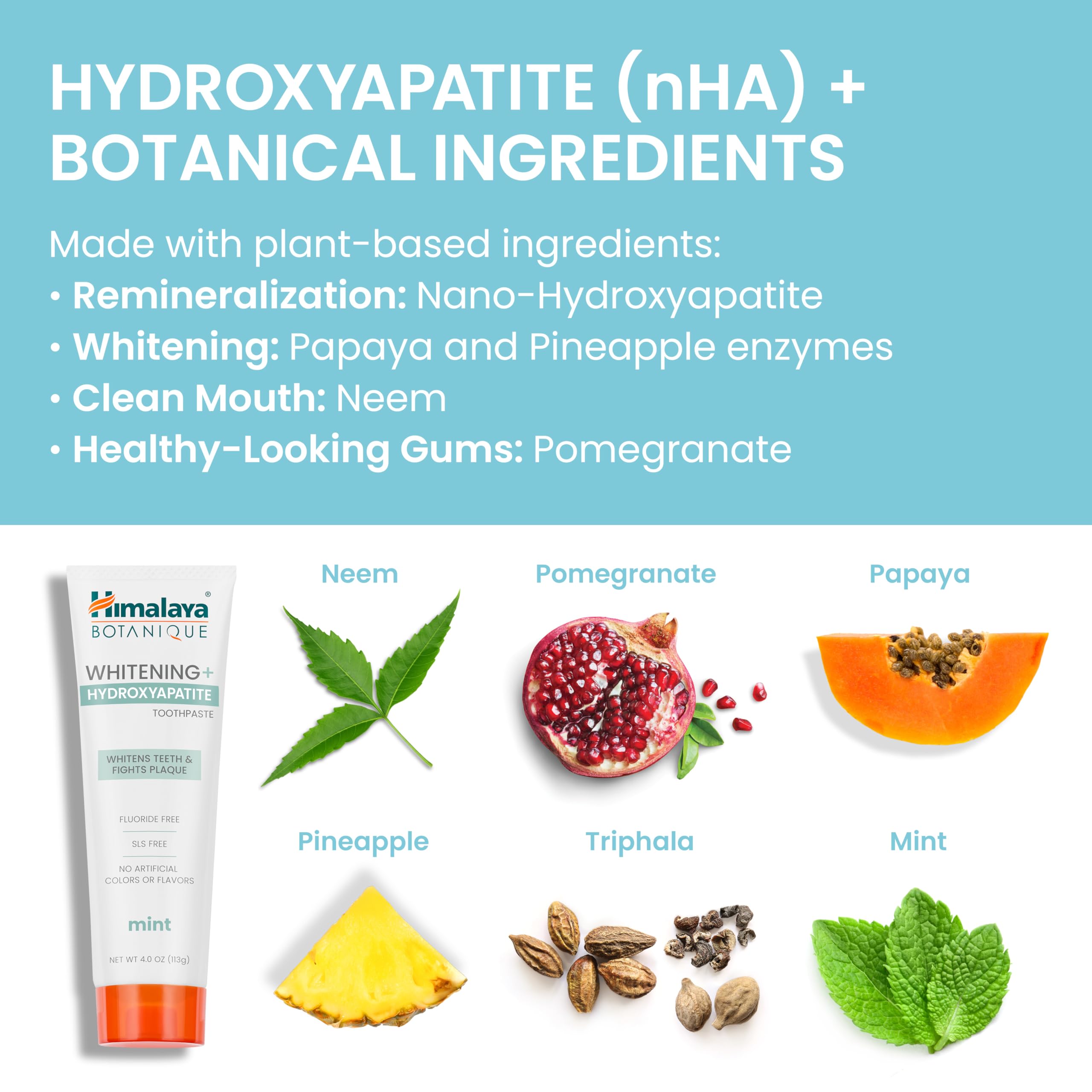 Vegan and gluten-free labels on Himalaya Botanique toothpaste