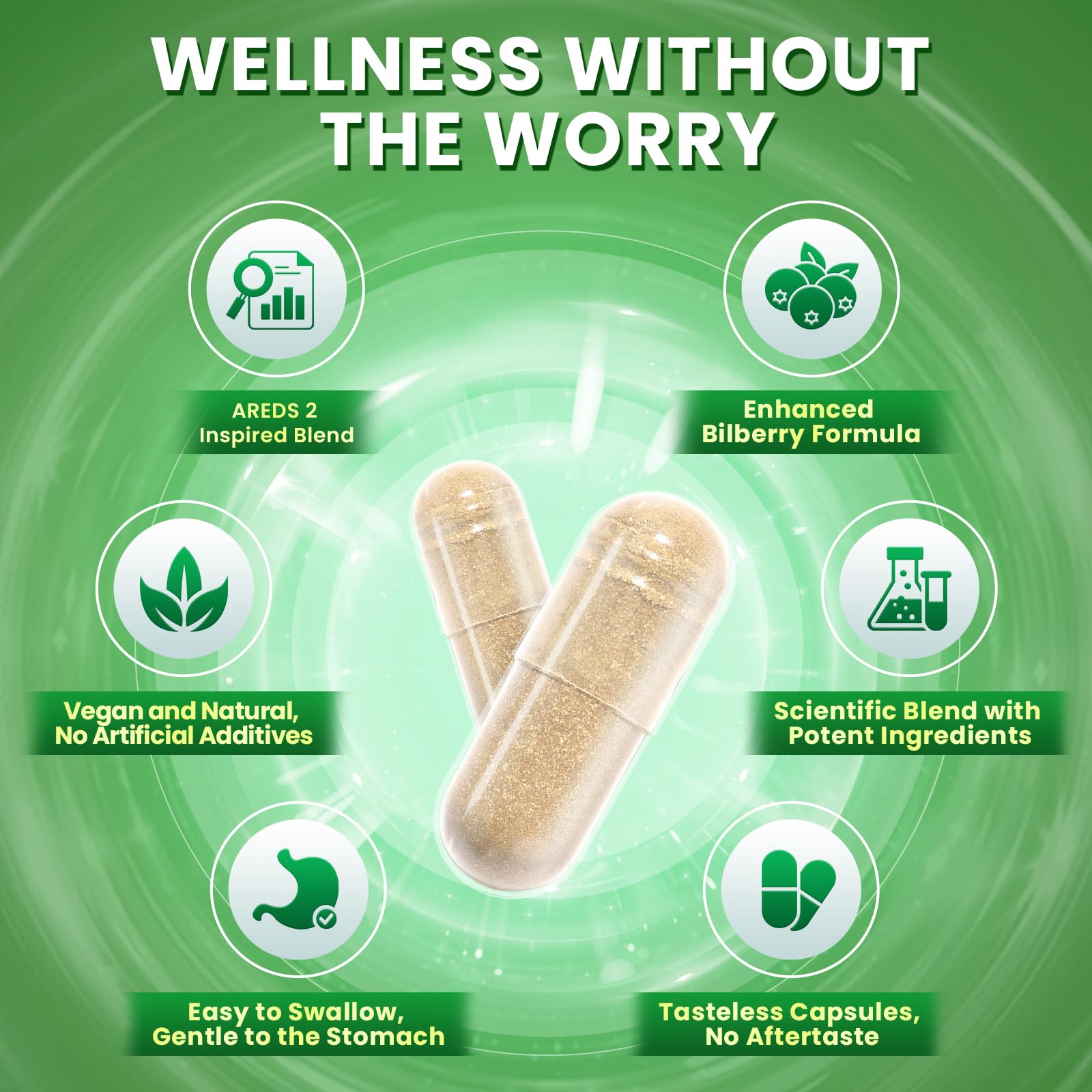 Vegan, GMP-certified AREDS2 eye vitamin label