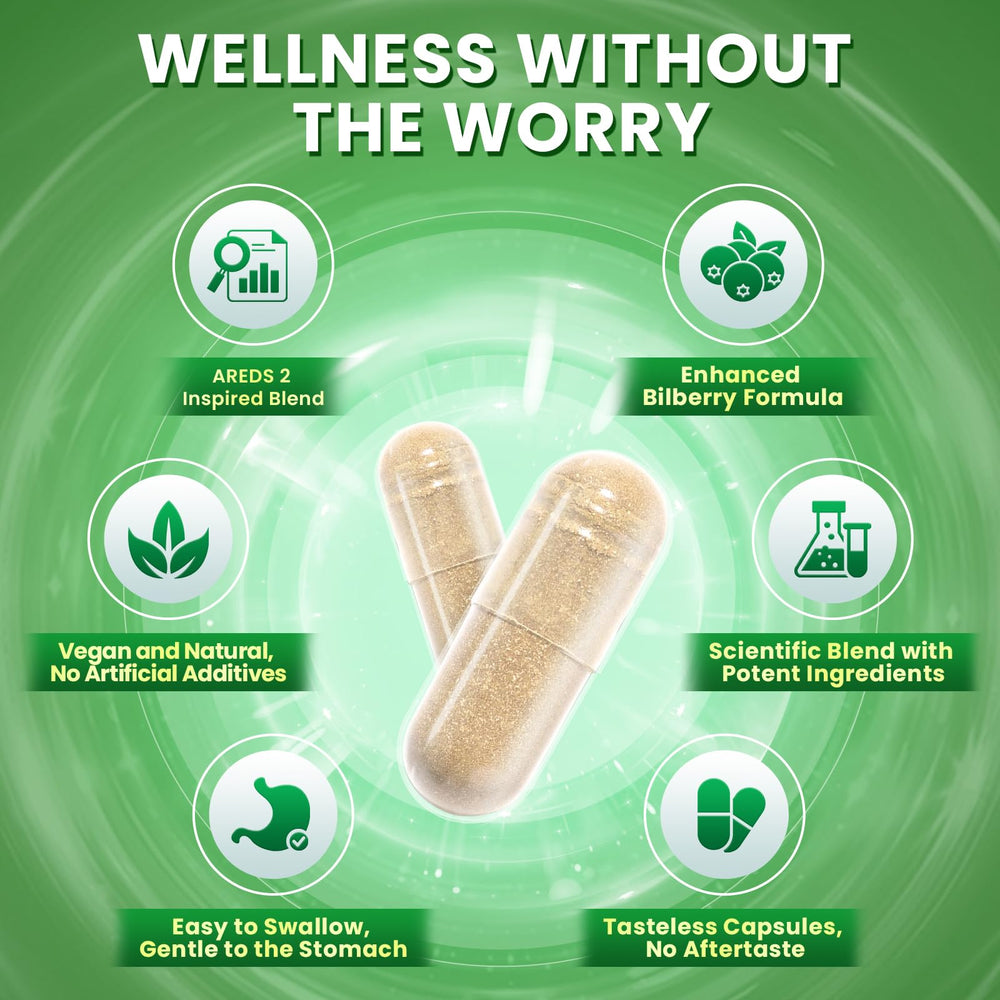 Vegan, GMP-certified AREDS2 eye vitamin label