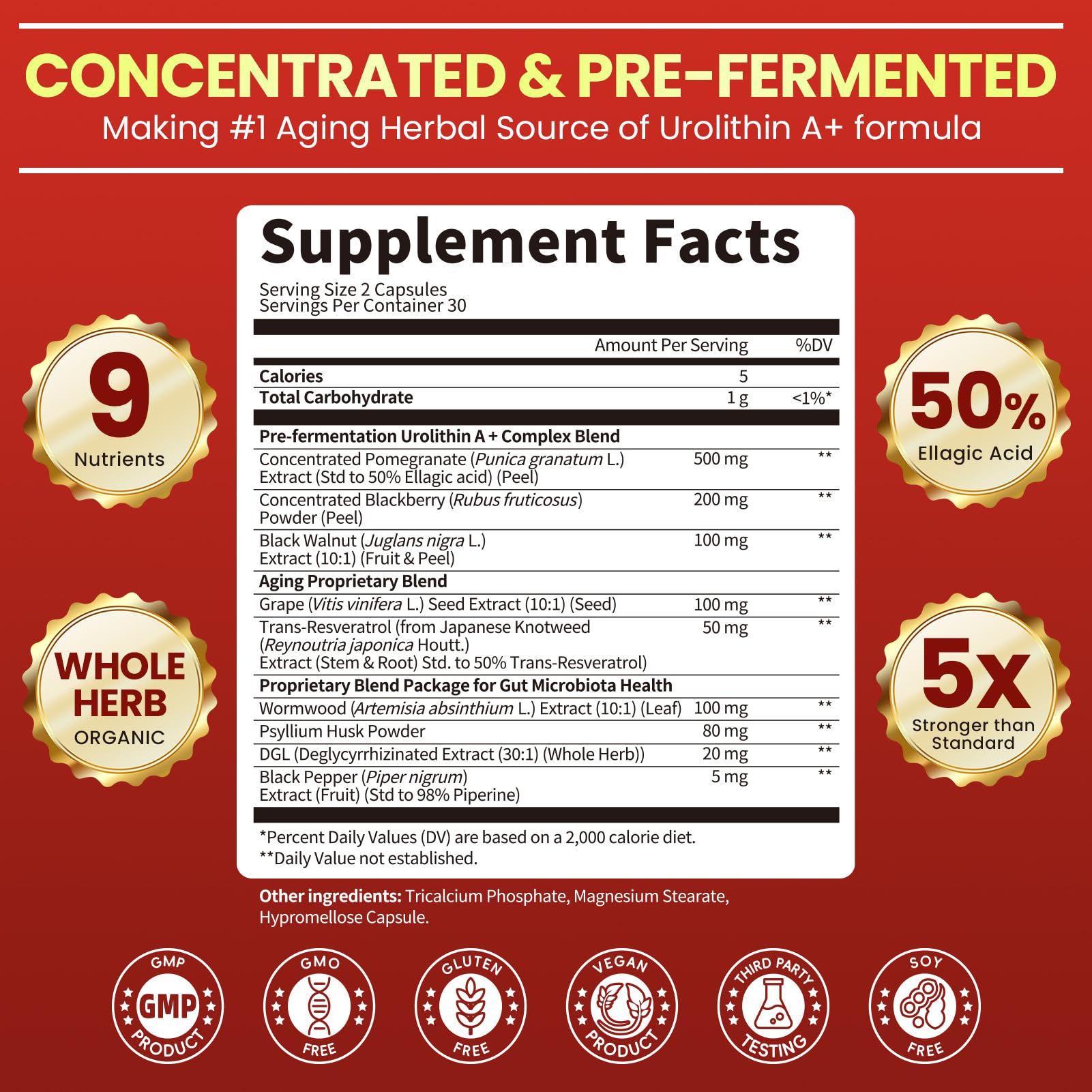 Vegan, GMP-certified manufacturing and ingredients