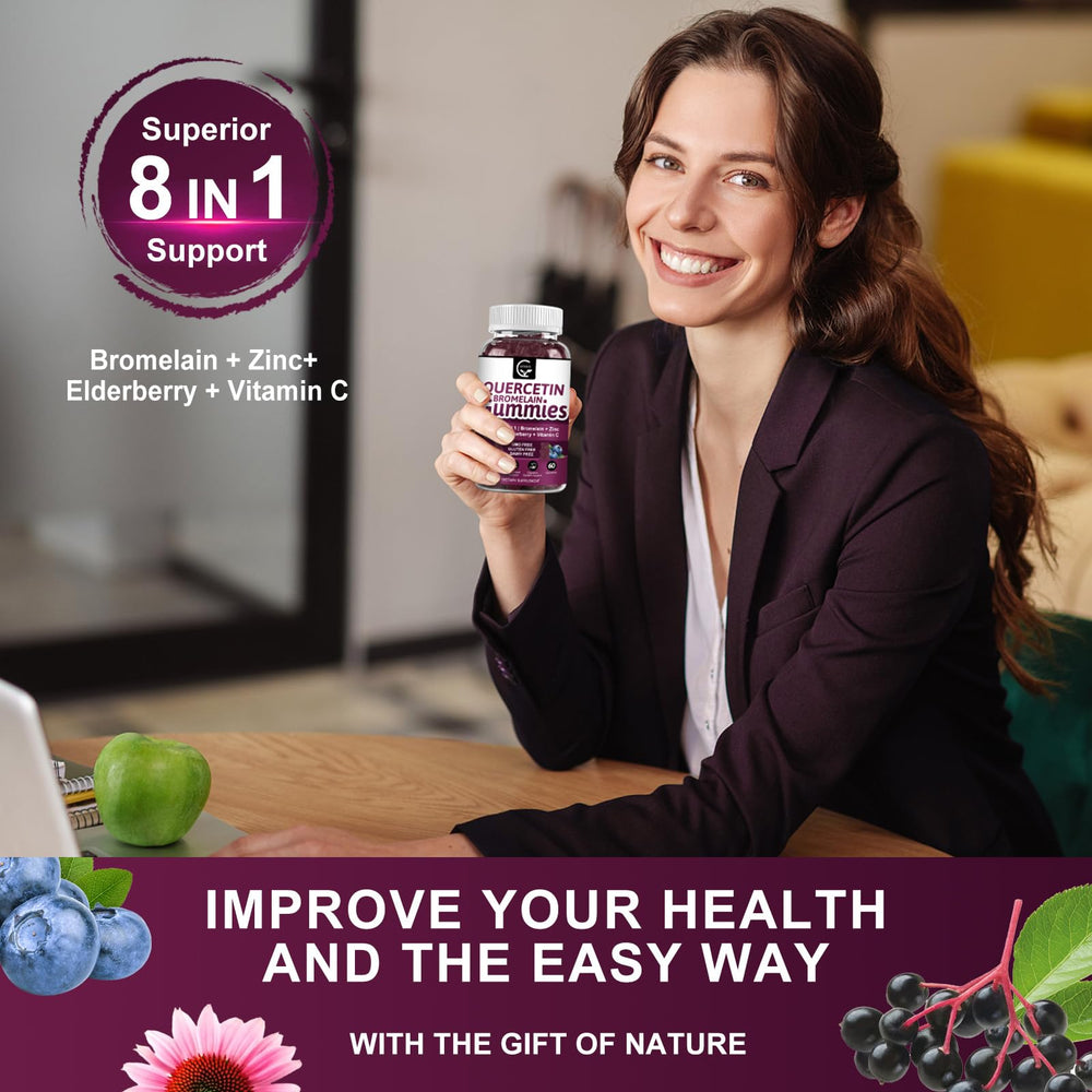 Vegan, gelatin-free gummy packaging emphasized on front