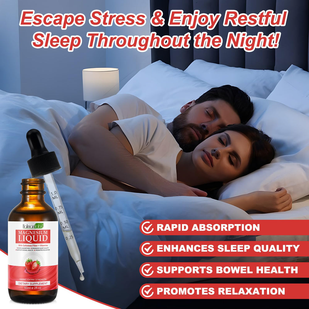 Vegan ingredients label for magnesium glycinate liquid drops