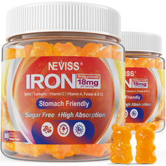 Hero image of vegan iron gummies bottle with 18mg iron bisglycinate