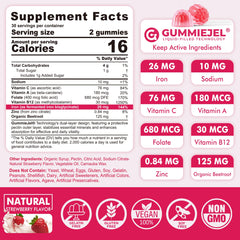 Two-pack vegan iron gummies packaging