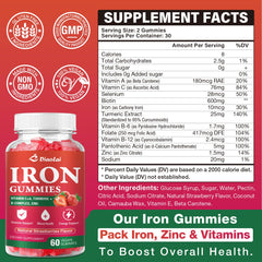 Close-up of the Vegan Iron Gummies bottle label