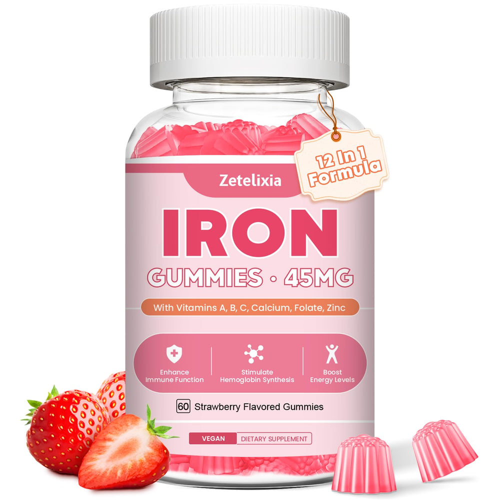 Bottle of vegan iron gummies – 60 count