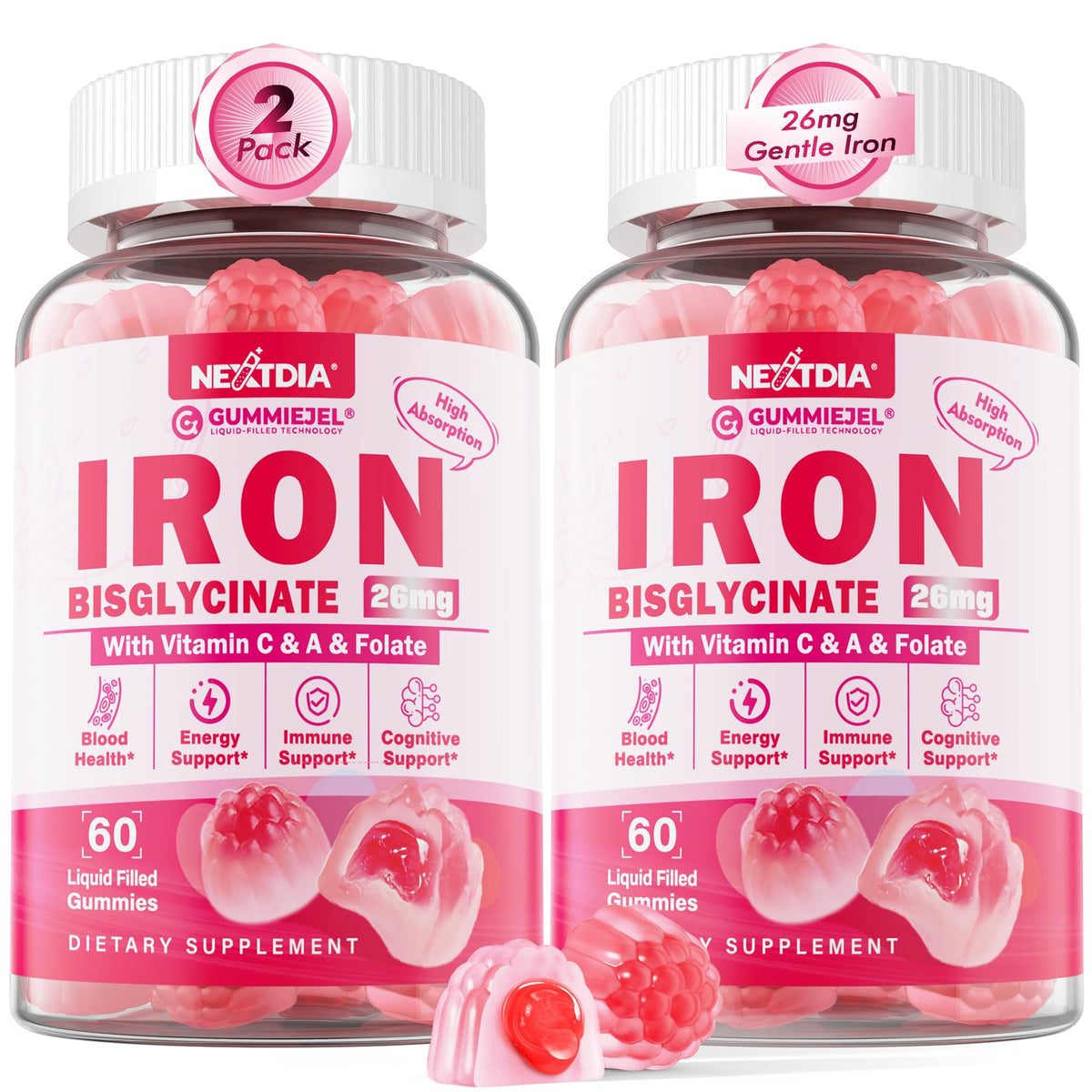 Hero image of Vegan Iron Gummies in bottle