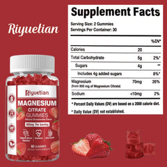 Vegan magnesium citrate gummies with berry flavor illustration