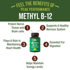 Vegan methylcobalamin B12 for energy and focus
