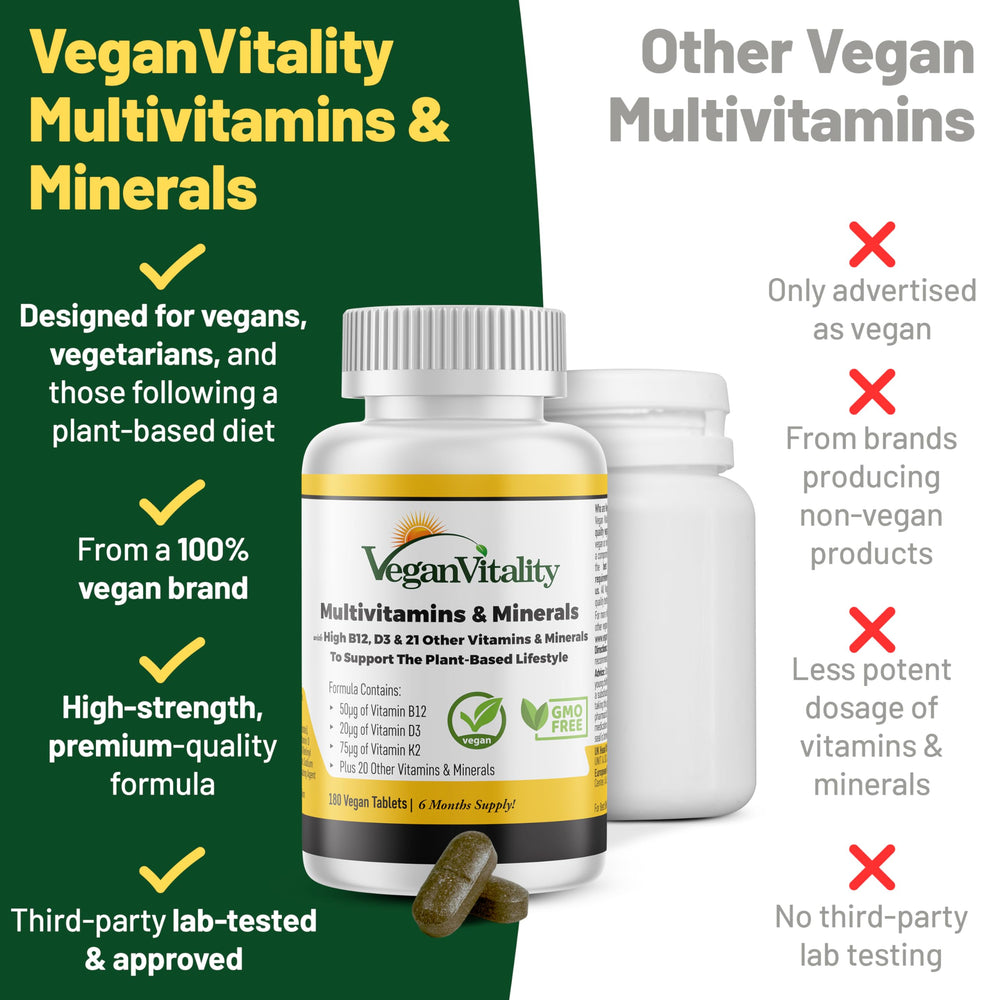 Gluten-free vegan multivitamins for vegans and vegetarians