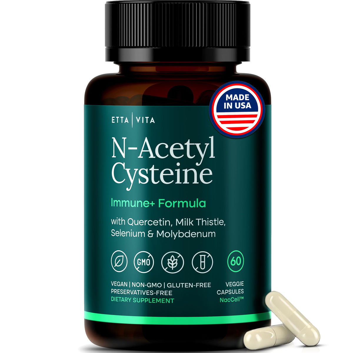 Vegan NAC 600mg liver detox with quercetin and milk thistle