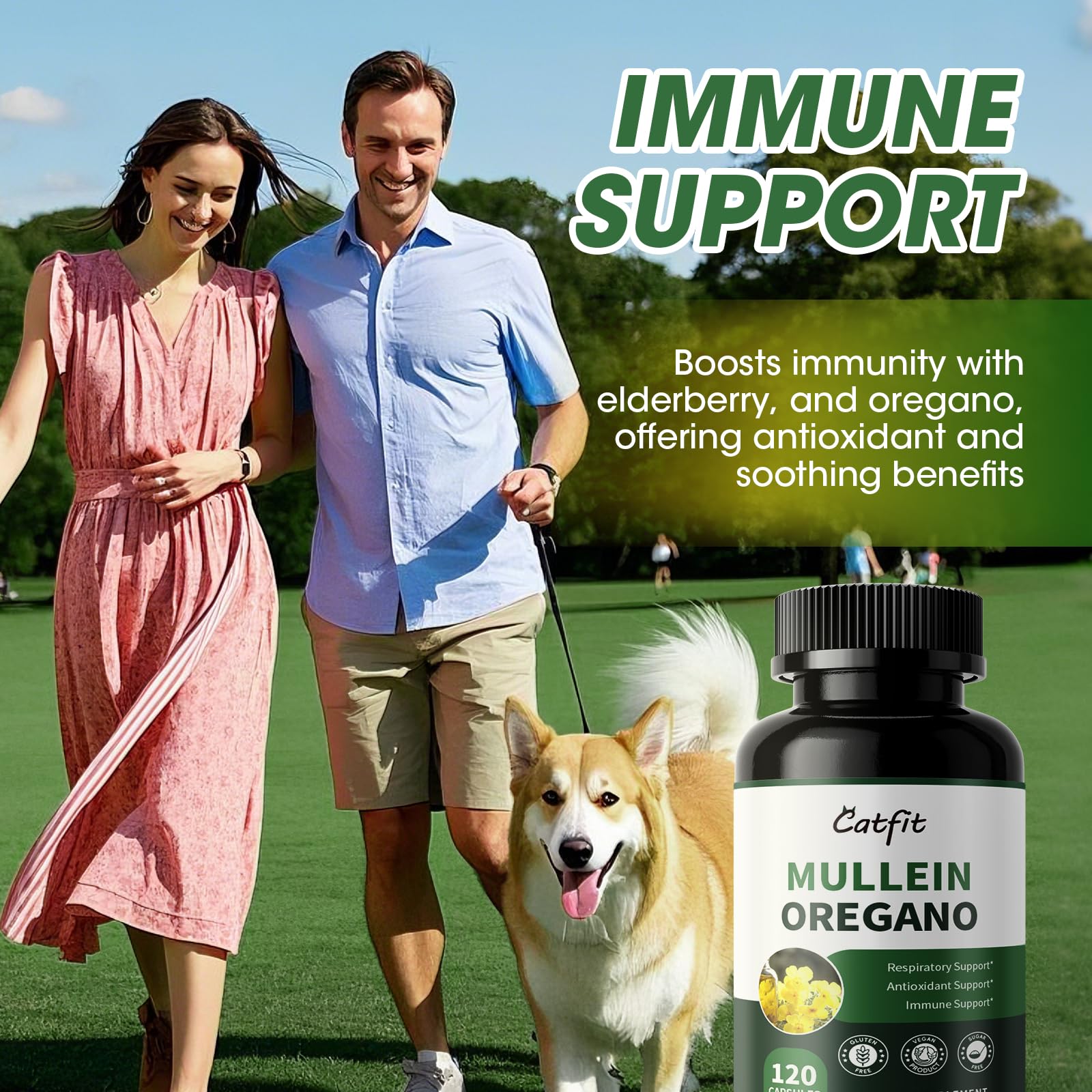 Vegan and Non-GMO mullein oregano capsules