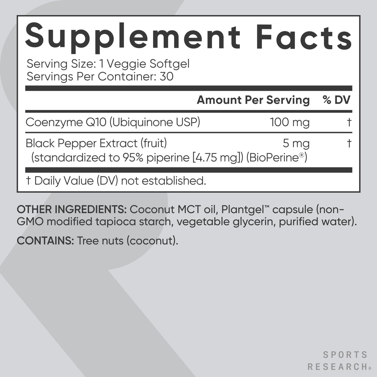 Vegan and non-GMO verified CoQ10 supplement