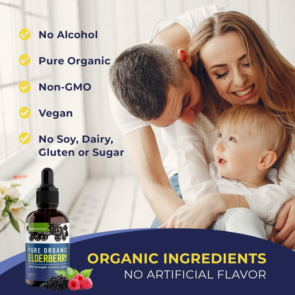 Vegan, non-GMO elderberry drops liquid extract