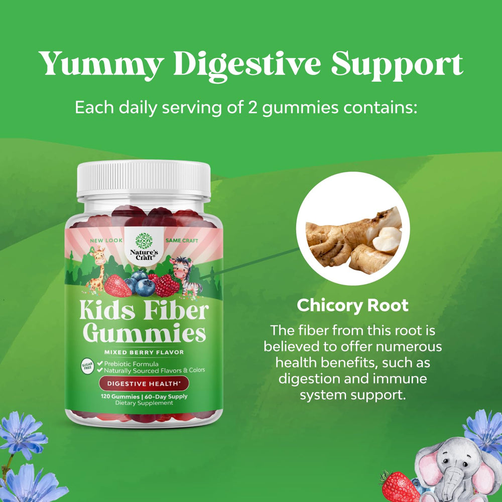 Vegan and Non-GMO label on kids fiber gummies
