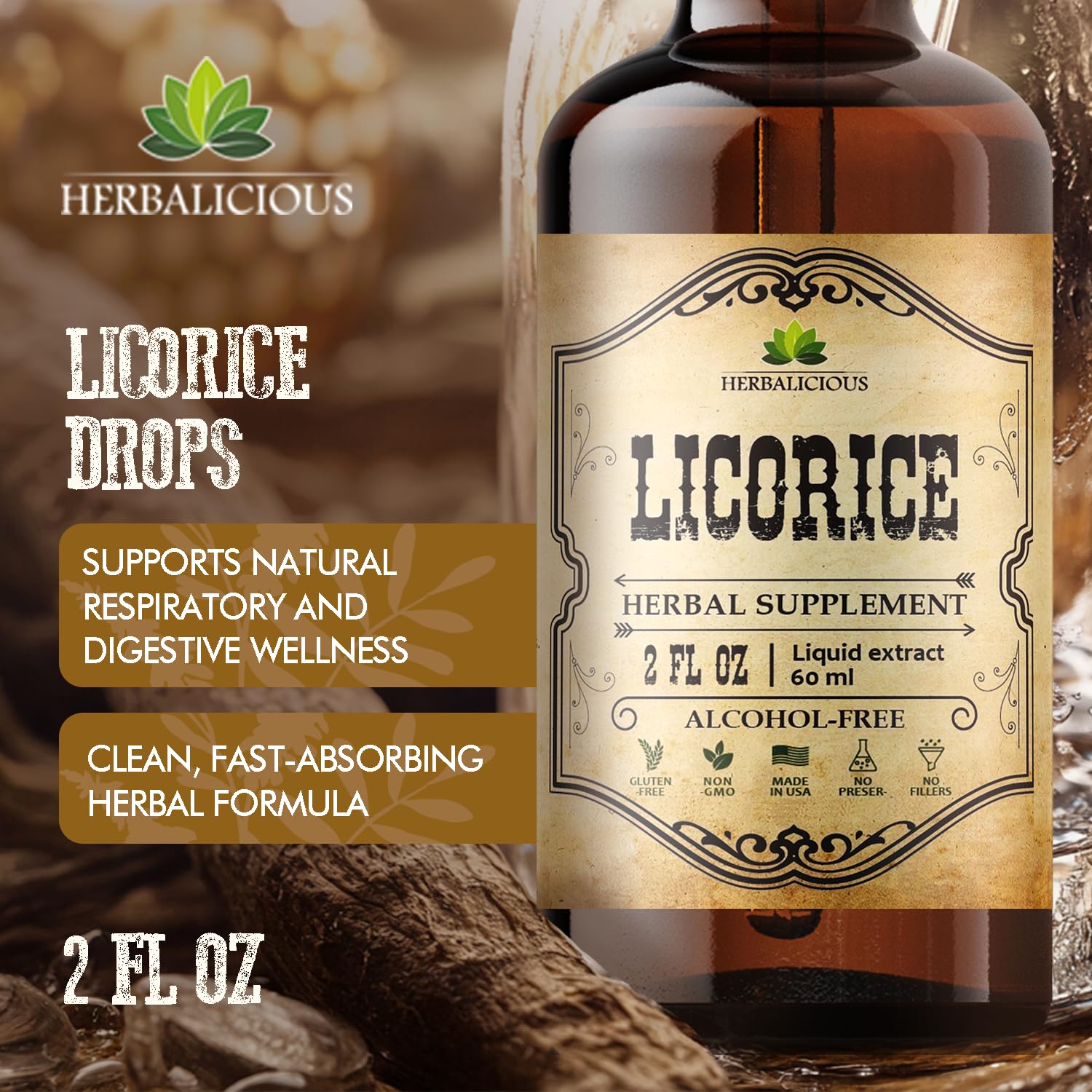 Vegan, non-GMO, gluten-free product badge