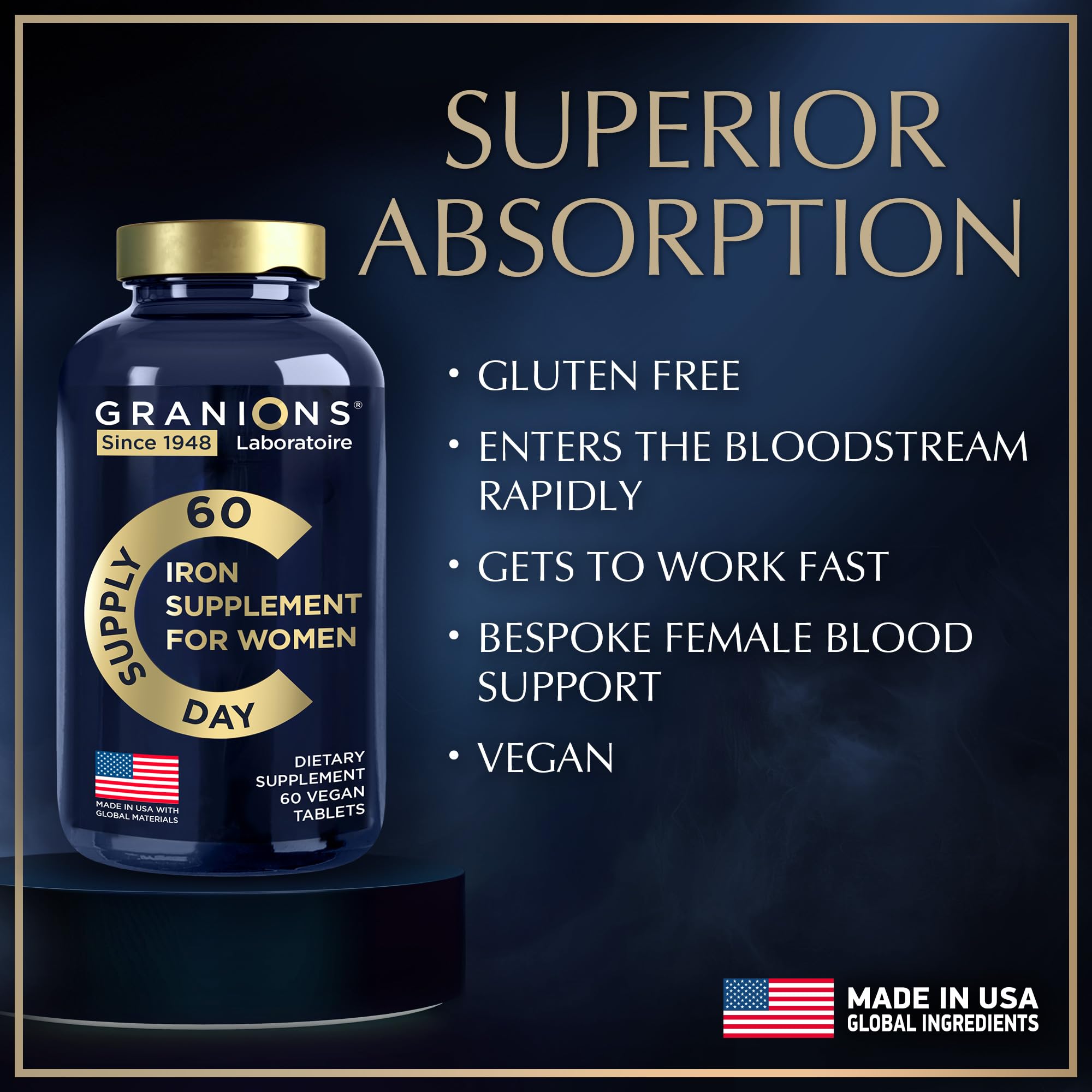 Vegan, non-GMO, gluten-free iron supplement