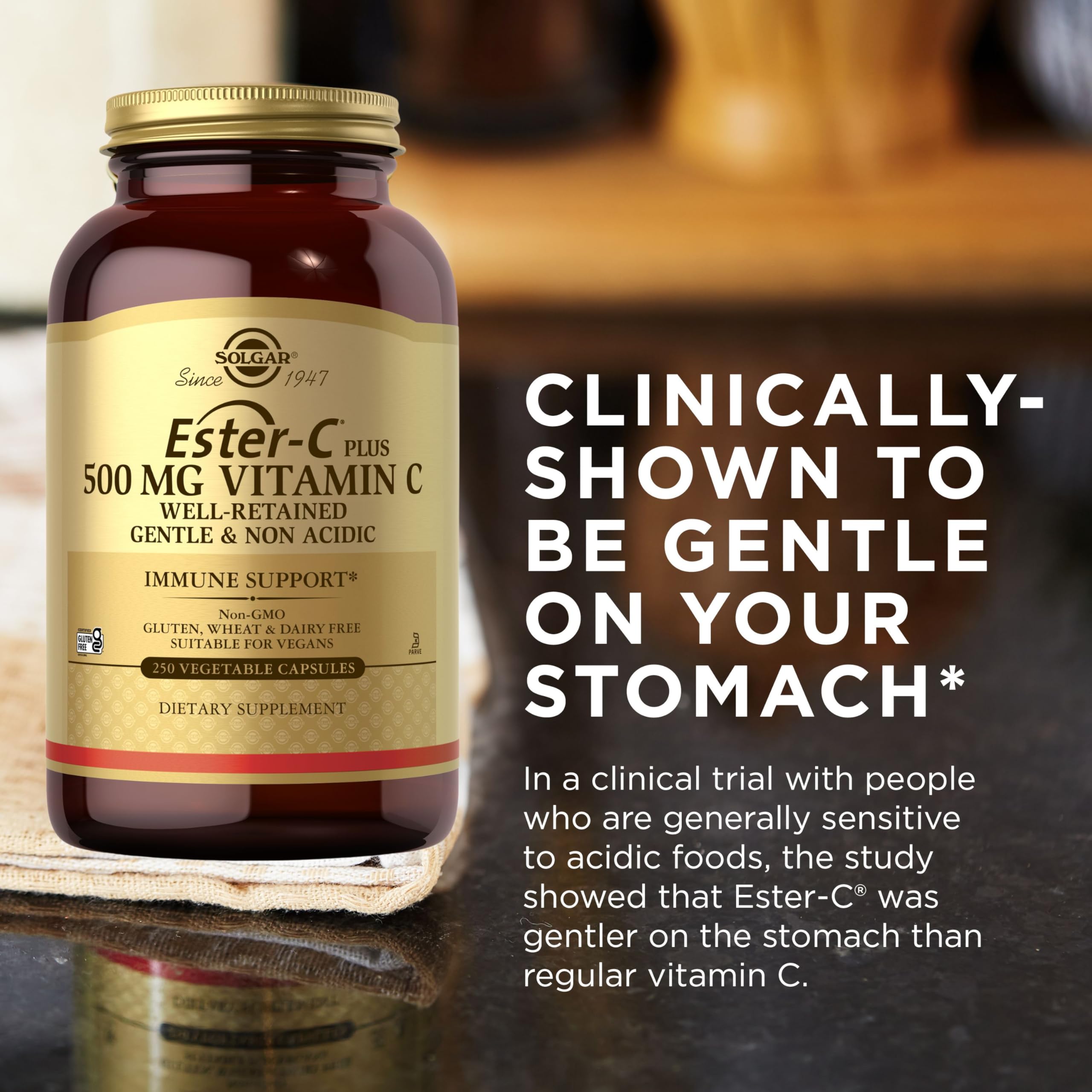 Vegan, non-GMO, gluten-free kosher Vitamin C capsules